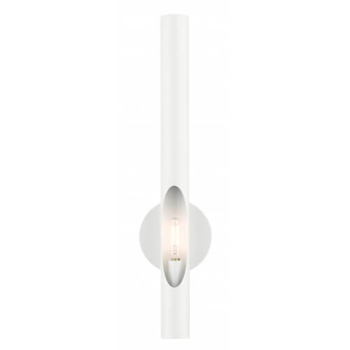 LIVEX LIGTING Acra Tall Single Sconce Shiny White 45911-69