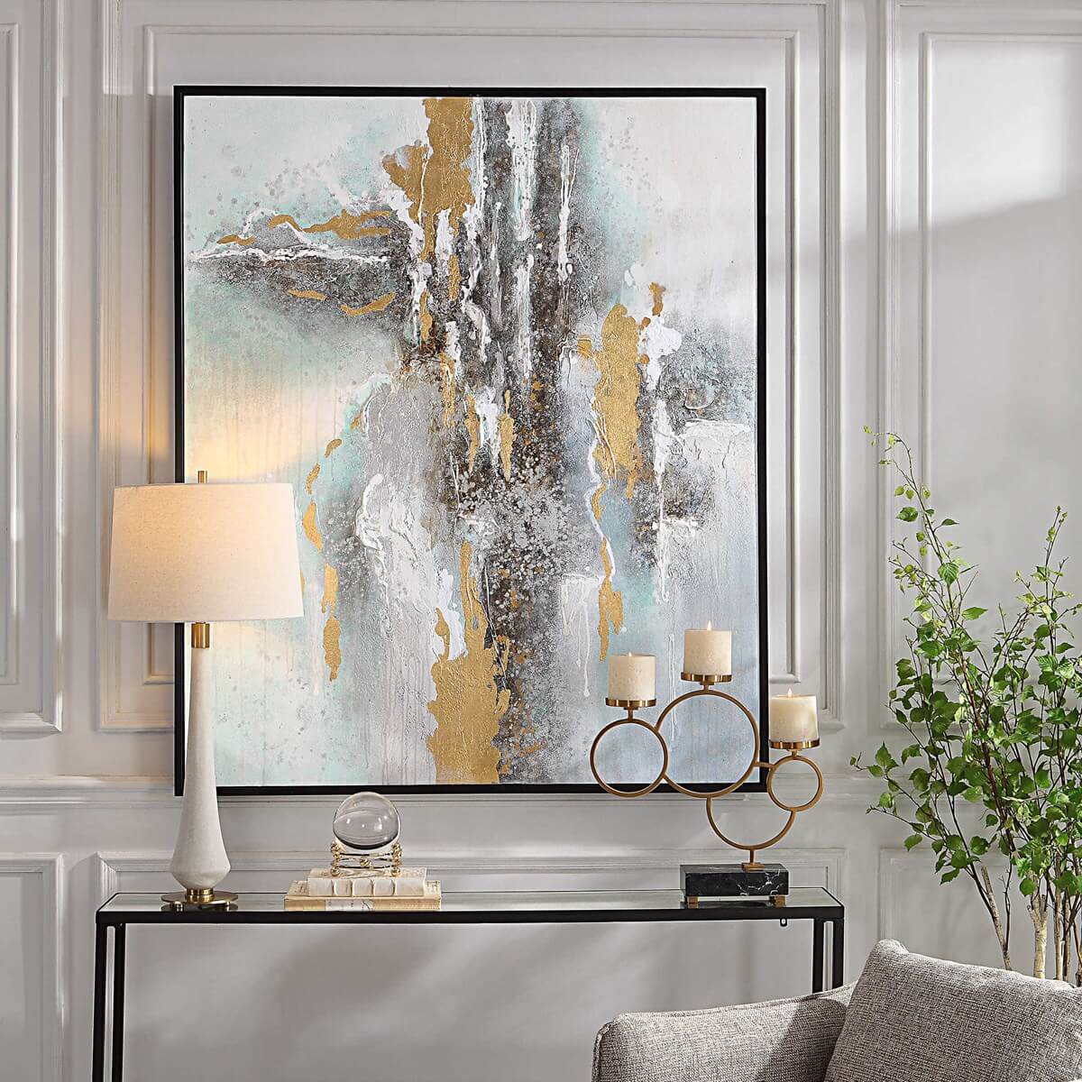 UTTERMOST MOUNTAIN MIST HAND PAINTED CANVAS 41462