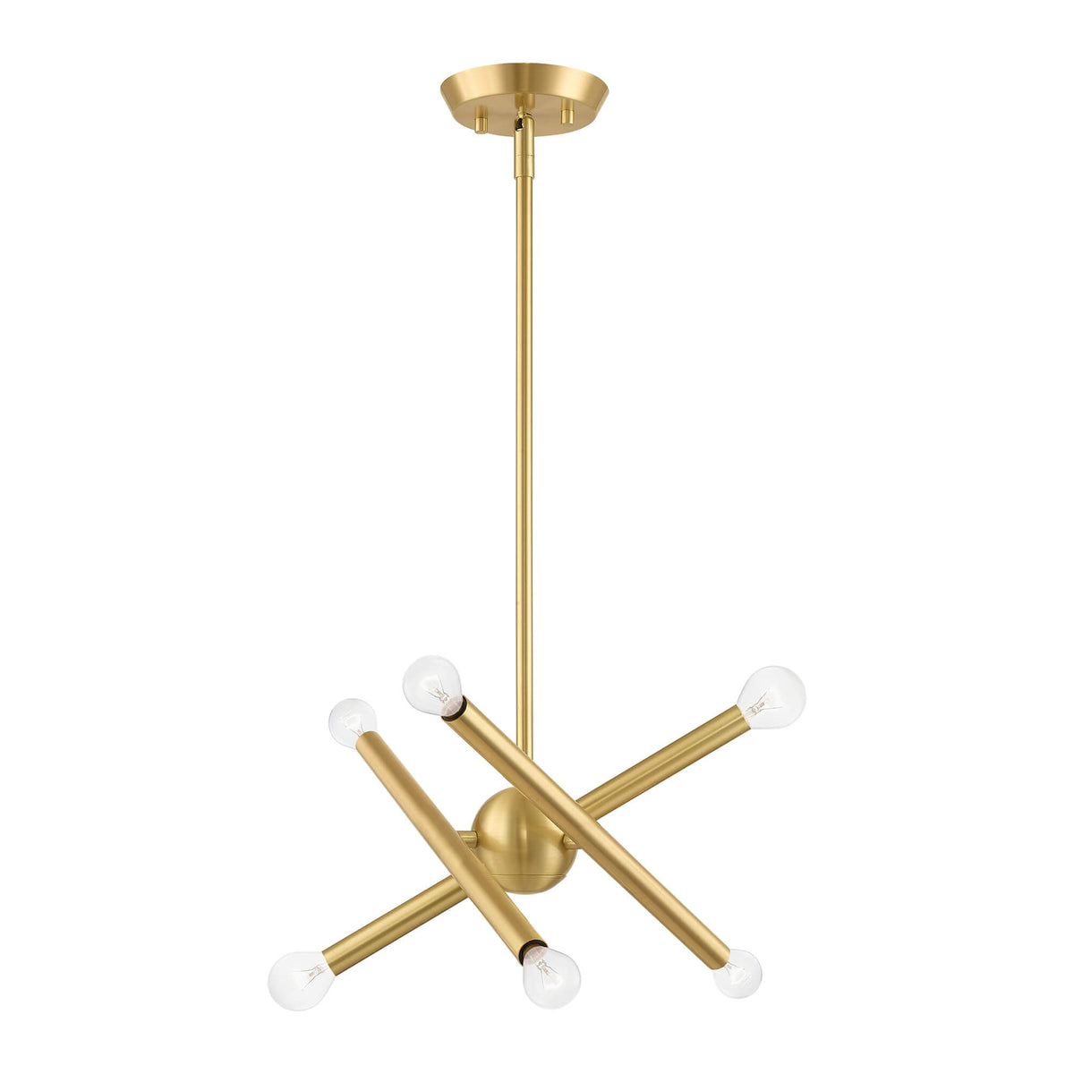 LIVEX LIGHTING Soho Petite Chandelier Satin Brass 46773-12