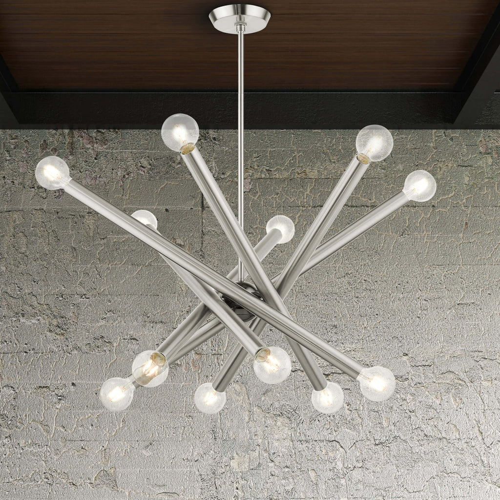 LIVEX LIGHTING Stafford Brushed Nickel with Black Chrome Accents 45586-91