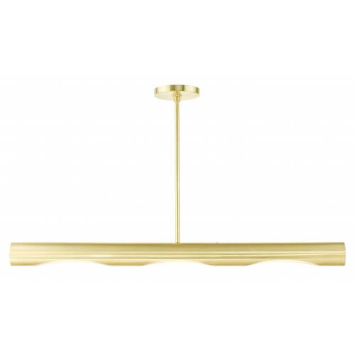 LIVEX LIGHTING Novato Medium Linear Chandelier Satin Brass 45897-12