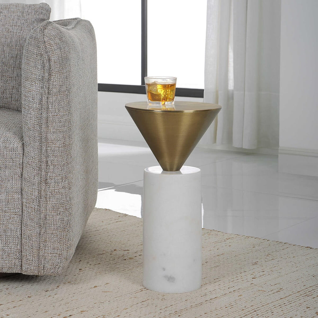 UTTERMOST TOP HAT DRINK TABLE BRASS 25250