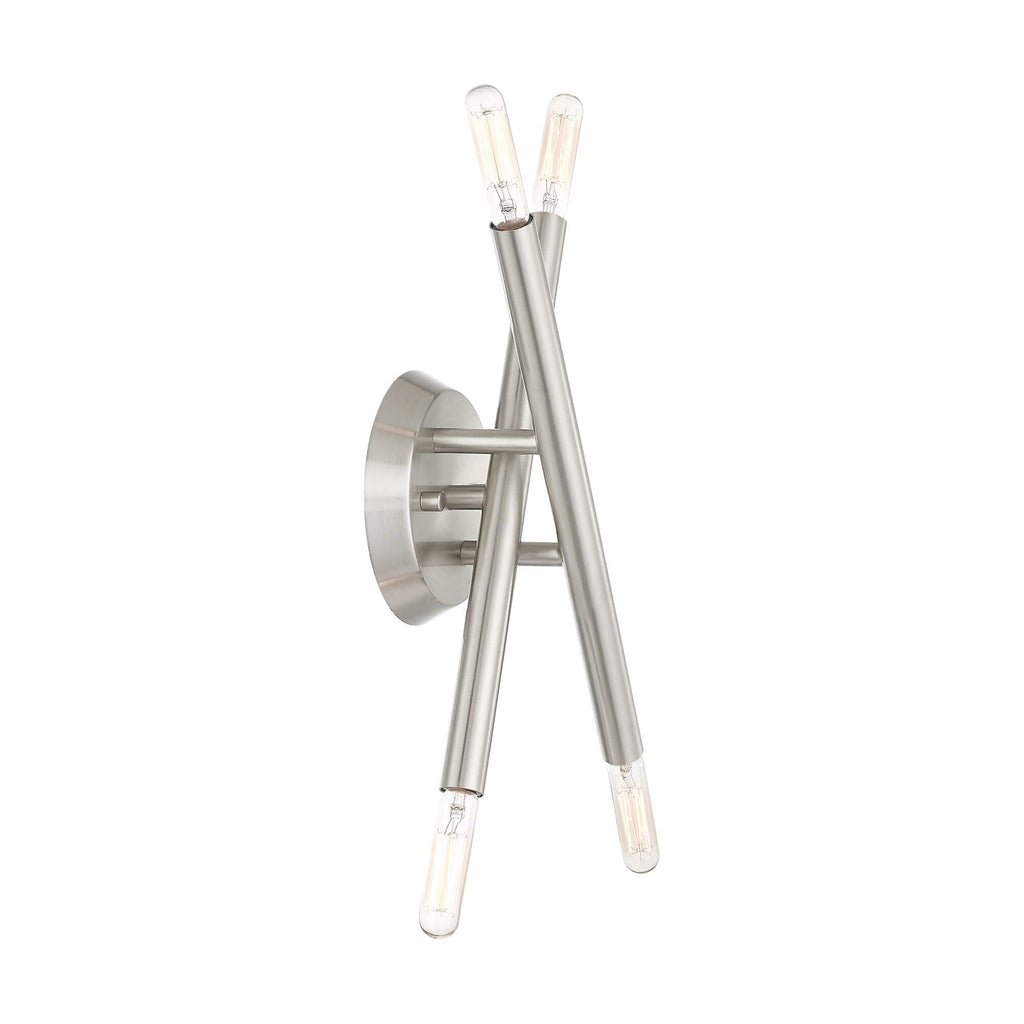 LIVEX LIGHTING Soho Sconce Brushed Nickel 46772-91