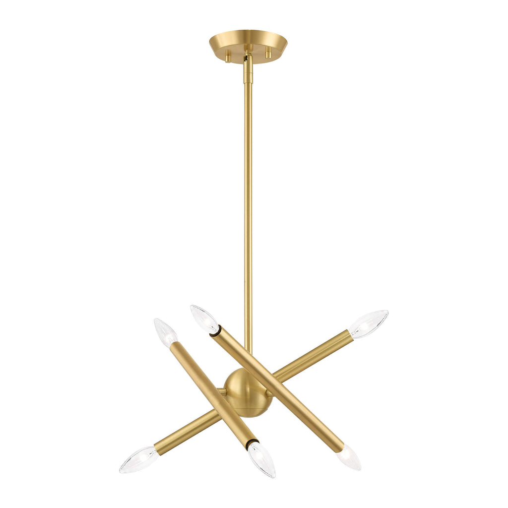 LIVEX LIGHTING Soho Petite Chandelier Satin Brass 46773-12