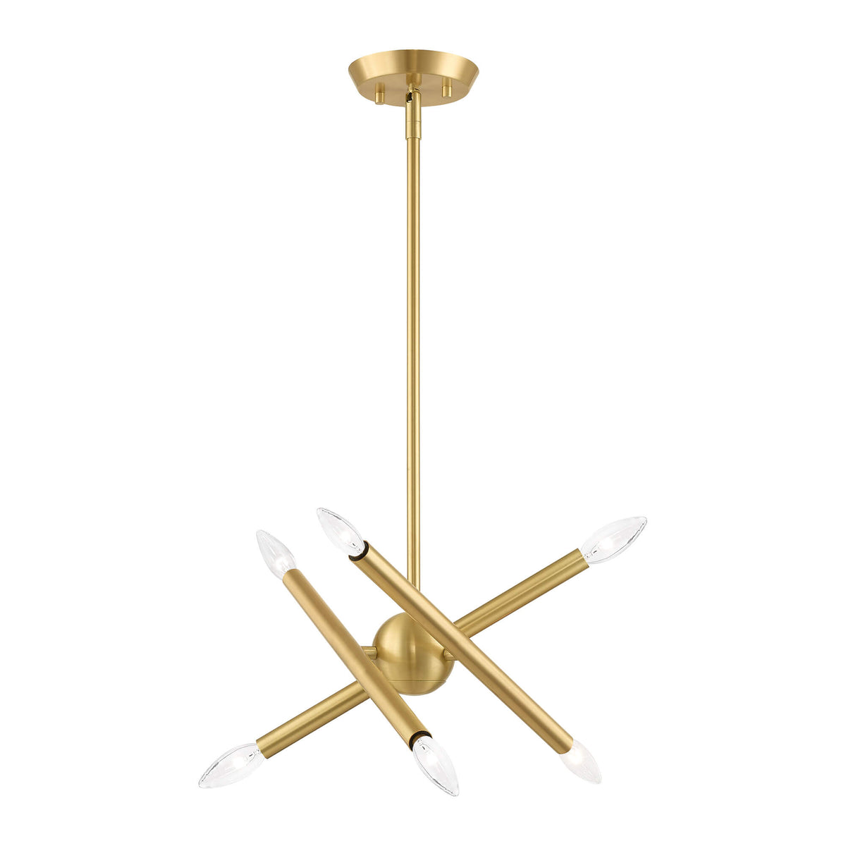 LIVEX LIGHTING Soho Petite Chandelier Satin Brass 46773-12
