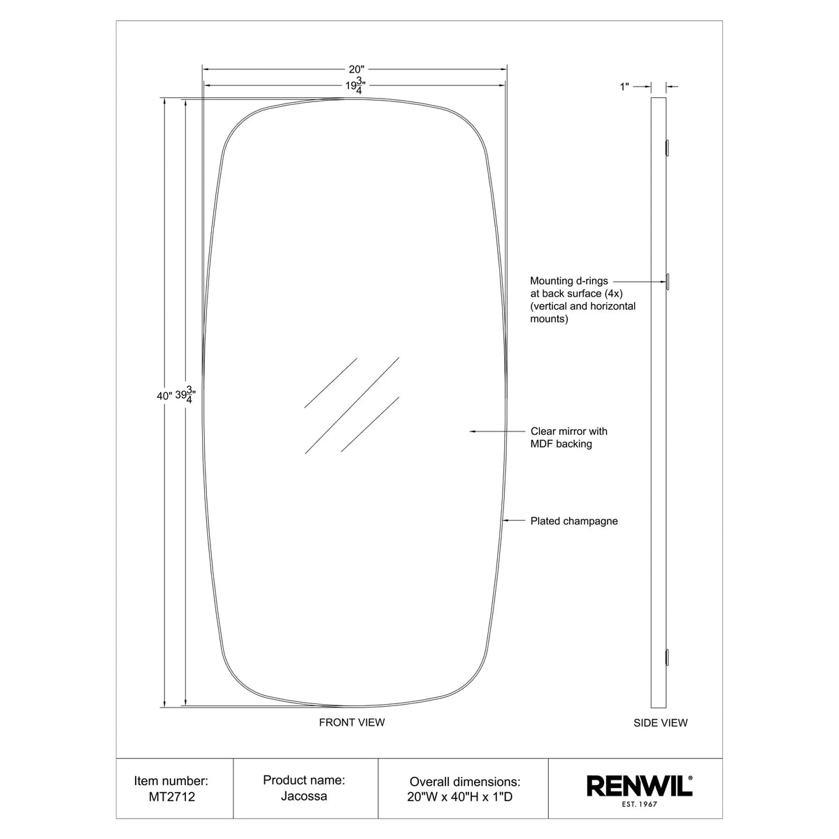 RENWIL JACOSSA MIRROR MT2712