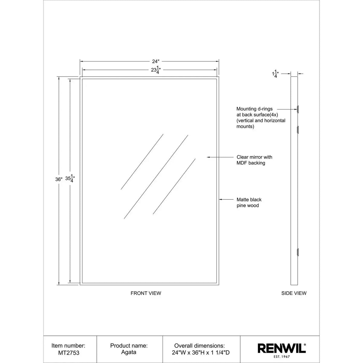 RENWIL AGATA MIRROR MT2753
