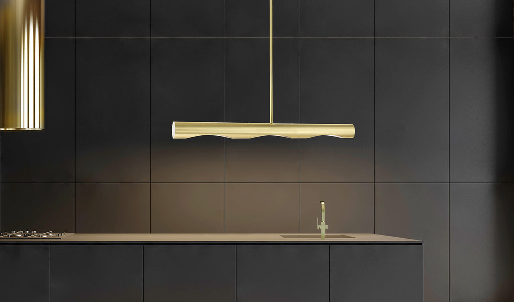 LIVEX LIGHTING Novato Medium Linear Chandelier Satin Brass 45897-12