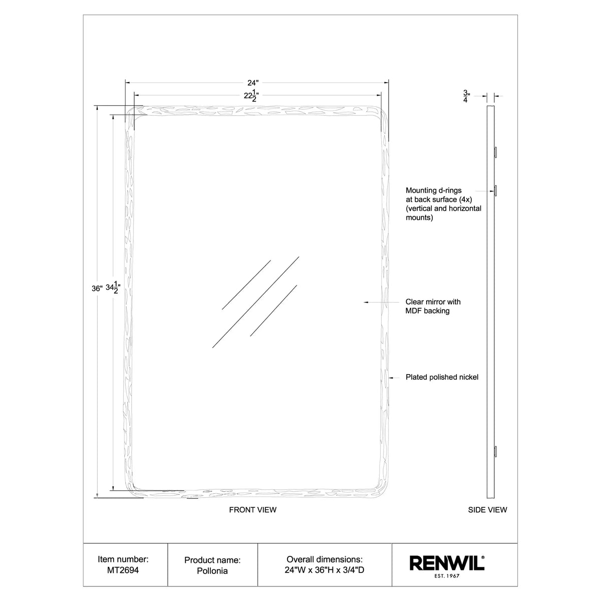 RENWIL POLLONIA MIRROR MT2694