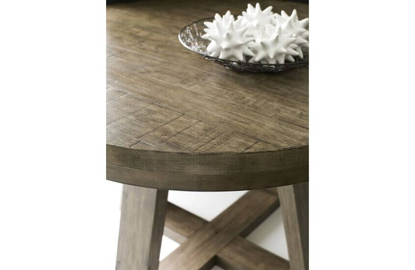 KINCAID PLANK ROAD BUTTON DINING TABLE STONE 706-701S