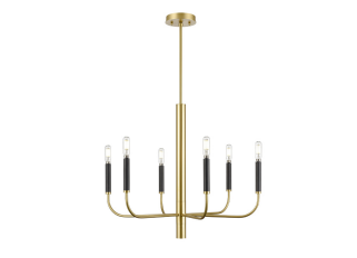 DVI LIGHTING OLIVIA 6 LT CHANDELIER PAINTED SATIN BRASS DVP44026MF+PSB