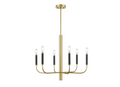 DVI LIGHTING OLIVIA 6 LT CHANDELIER PAINTED SATIN BRASS DVP44026MF+PSB