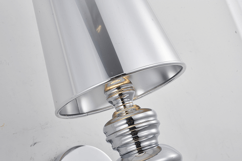 BETHEL POLISHED CHROME STEEL ARMED WALL SCONCE ONEW7CH