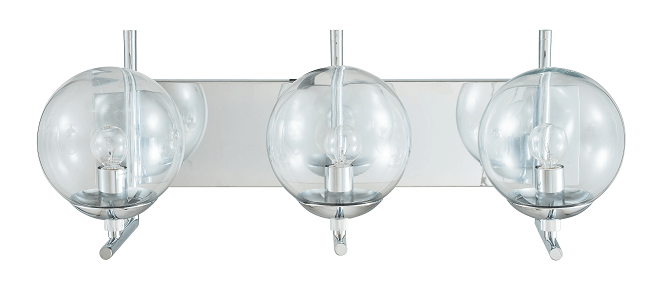 BETHEL CLEAR GLASS GLOBE SHADES WALL SCONCE KJ01CH