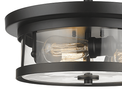 BETHEL BLACK ROUND SEMI FLUSH MOUNT YS22137-3SF-BLK