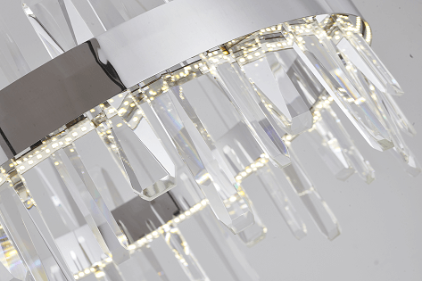 BETHEL CHROME STAINLESS STEEL FRAME LED CHANDELIER FT70C24CR
