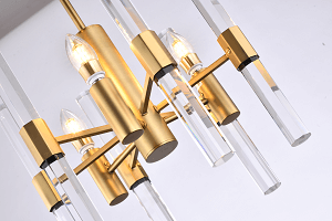 BETHEL BRASS METAL FRAME CHANDELIER MU06BR