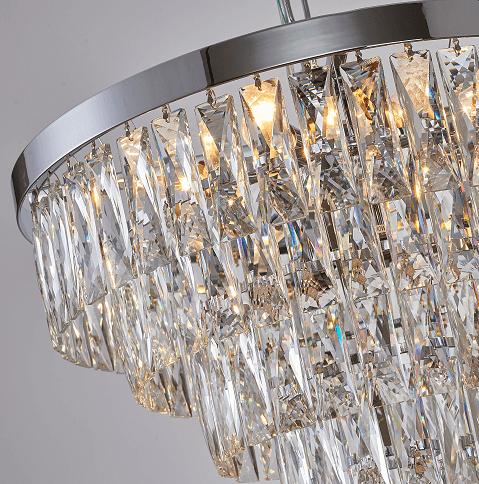 BETHEL SIX TIER CHROME METAL FRAME CHANDELIER  OC22C23CH