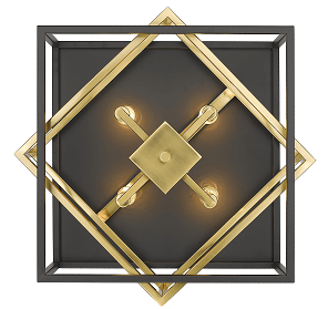 BETHEL BLACK AND GOLD INTERLOCKED BOX FLUSH MOUNT YS218FM16BG