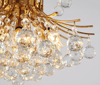 BETHEL SATIN BRASS FRAME CHANDELIER BET03C19BR