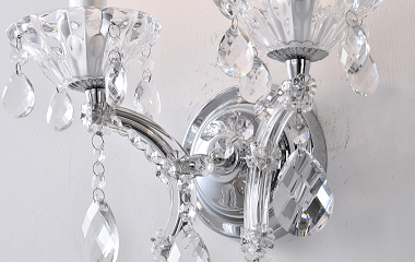 BETHEL CLEAR CRYSTAL TWO ARM WALL SCONCE  4307WB-C