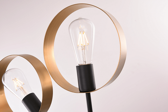 BETHEL TWO LIGHT BLACK & GOLD METAL FRAME WALL SCONCE DU130W17G