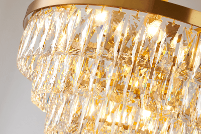 BETHEL ROUND GOLD METAL FRAME CHANDELIER OC21C20G