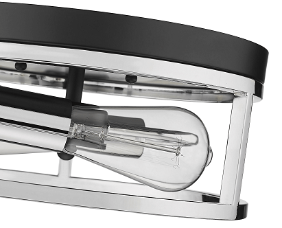 BETHEL CHROME FRAMED FLUSH MOUNT LIGHT YS2180C12BCH