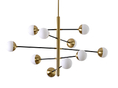 BETHEL BRASS & BLACK FRAMED CHANDELIER AV71C39BR