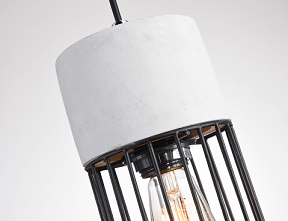 BETHEL LIGHT GREY CEMENT FRAME SINGLE PENDANT DU146P4G