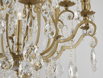 BETHEL ANTIQUE BRASS FRAME CHANDELIER BET65XL-AB