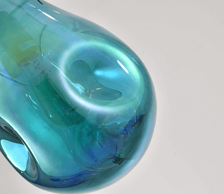 BETHEL BLUE JAR GLASS PENDANT  DLS49P8B