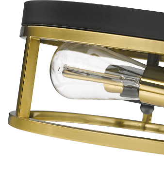 BETHEL BLACK & GOLD FRAMED FLUSH MOUNT LIGHT YS2180C12BGD