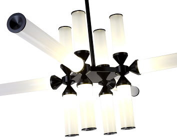 BETHEL LED BLACK ALUMINIUM FRAME CHANDELIER ZD26C45CO