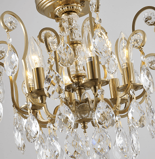 BETHEL ANTIQUE BRASS FRAME CHANDELIER BET61X