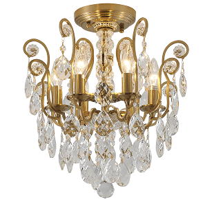 BETHEL ANTIQUE BRASS FRAME CHANDELIER BET61X