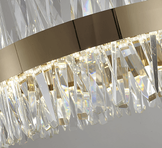 BETHEL LED GOLD LED CHANDELIER WITH CLEAR CRYSTALS LX61C25G