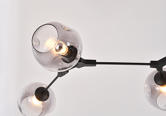 BETHEL BLACK METAL FRAME CHANDELIER DLS58C70B