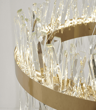 BETHEL  GOLD LED CHANDELIER WITH CLEAR CRYSTALS LX61C32G