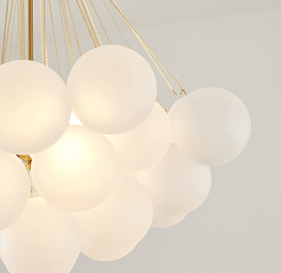 BETHEL WHITE FROSTED GLASS CHANDELIER LA34C31CO