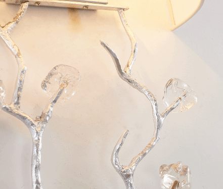 BETHEL SILVER BRANCH WALL SCONCE LA37W14SL