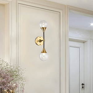 BETHEL BLACK AND GOLD FRAME WALL SCONCE DU140W4B
