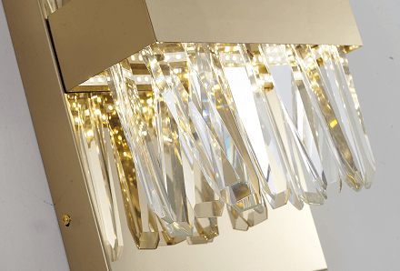 BETHEL LED GOLD WALL SCONCE WITH CLEAR CRYSTALS LX61W10G