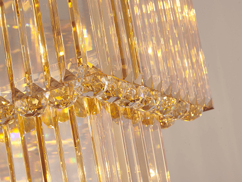 BETHEL SATIN BRASS FRAME LINEAR CHANDELIER  LA35C38G
