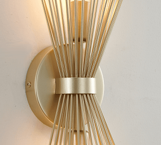 BETHEL GOLD IRON FRAME SPIKED CONE WALL SCONCE DU168W20G