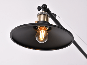 BETHEL BLACK EXTENDED ARM WALL LAMP DU55