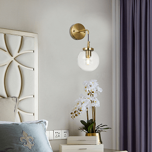 BETHEL GLASS GLOBE SHADE WALL SCONCE DU127