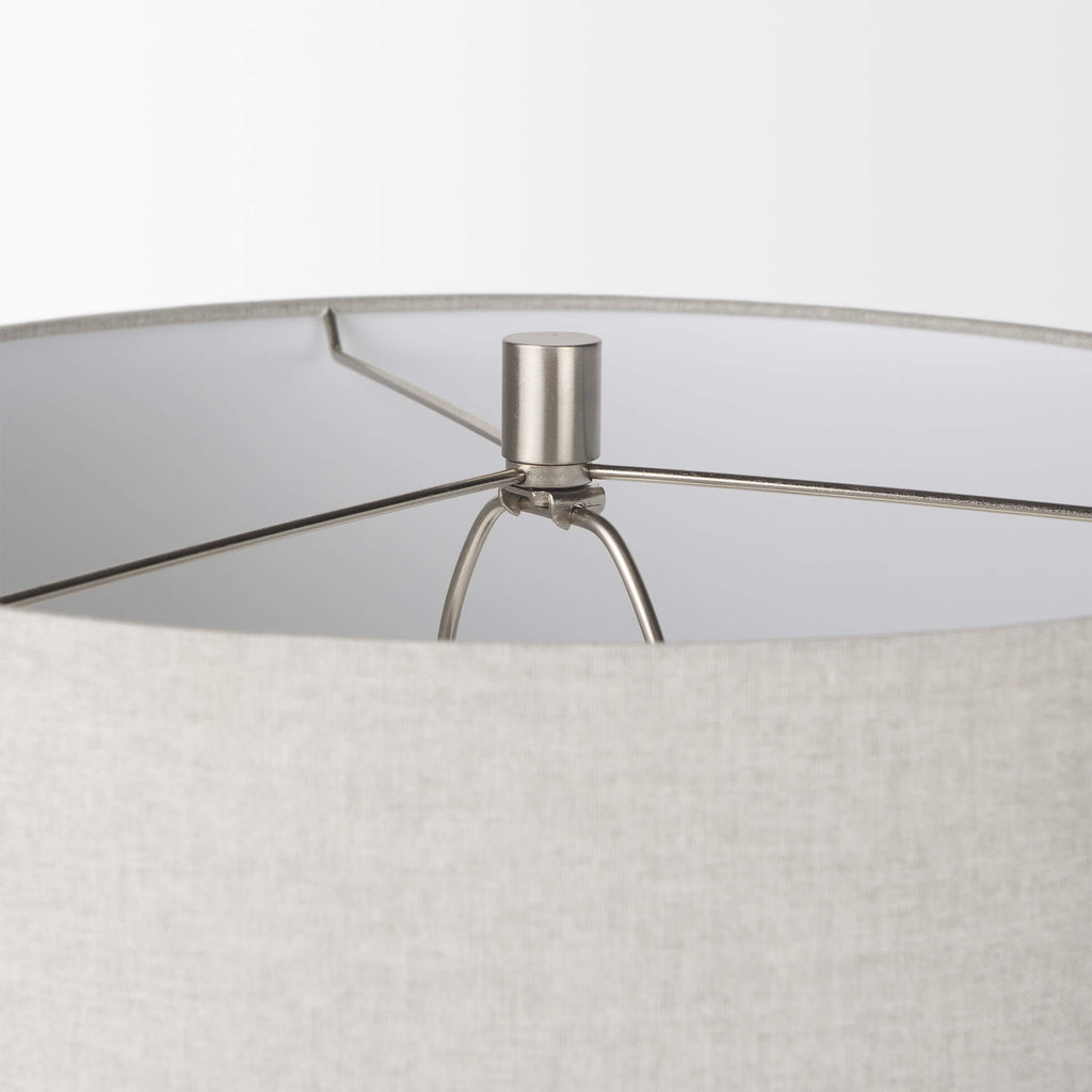 MERCANA PIVEN WHITE TEXTURED CERAMIC TABLE LAMP 70370