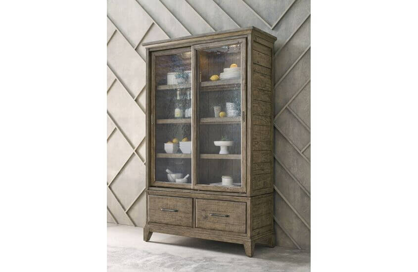 KINCAID PLANK ROAD DARBY DISPLAY CABINET STONE 706-830SP