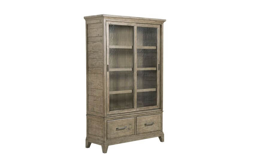 KINCAID PLANK ROAD DARBY DISPLAY CABINET STONE 706-830SP